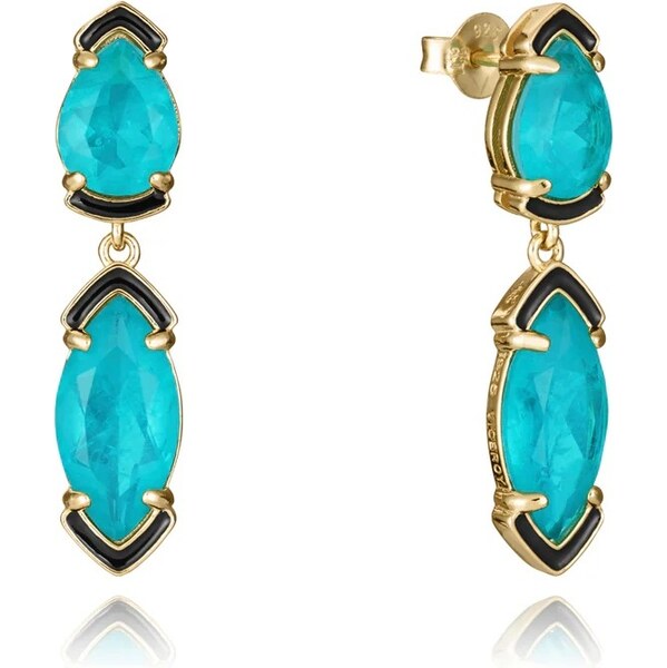 Viceroy Visiace pozlátené náušnice s tyrkysovými kryštálmi 2304E100-52 66584644