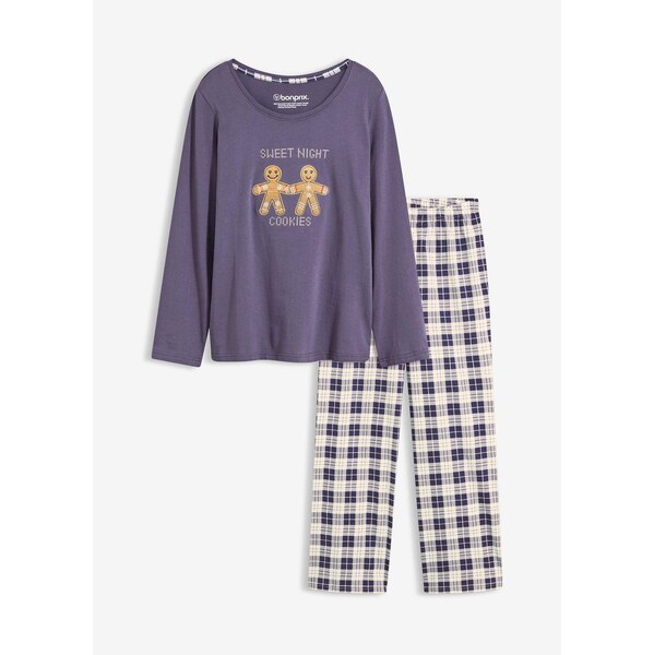 bonprix Pyžamo s flanelovými nohavicami, farba fialová 66909995
