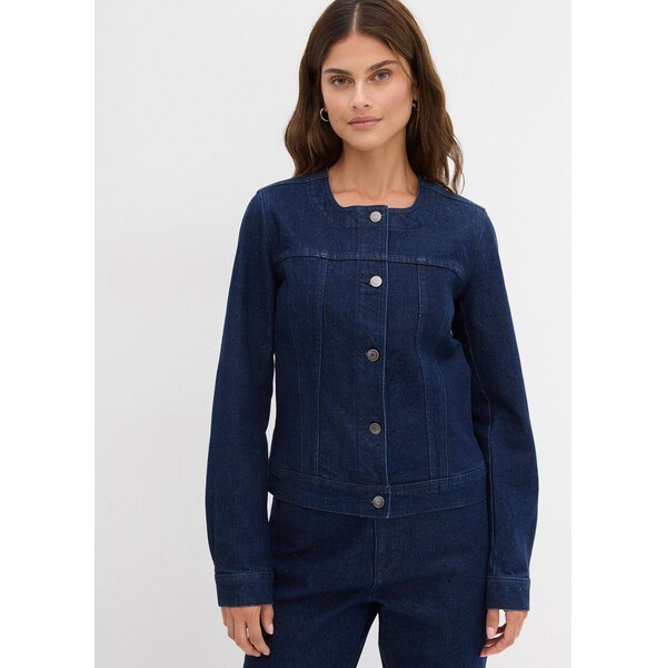 bonprix Džínsová bunda so štrasom, farba modrá 66814721