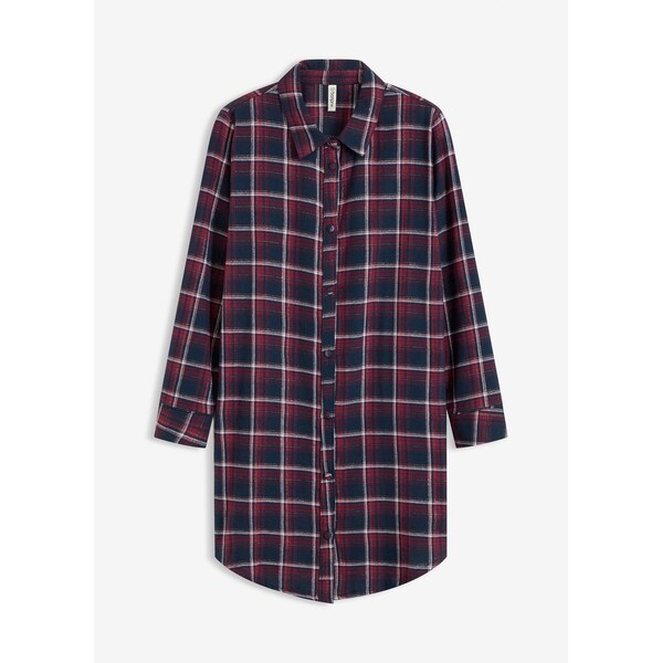 bonprix Nočná košeľa z flanelu, s gombičkami, farba červená 66563942