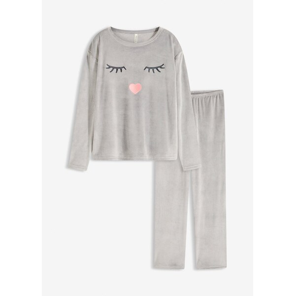 bonprix Domáce oblečenie, zamatové, farba šedá 66396326