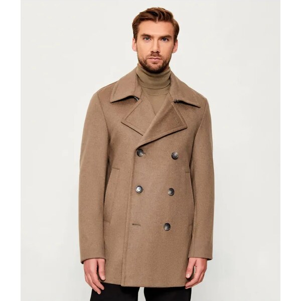 BOSS BLACK Vlnený kabát H-Hyde-Pcoat-254 | s prímesou kašmíru 65915556