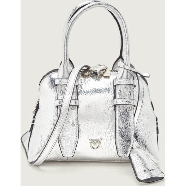 Pinko Kožená kabelka na rameno BOWLING BAG ZIP MINI 66293684