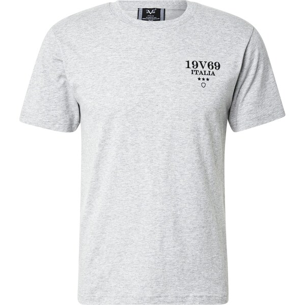 19V69 ITALIA Tričko Frank sivá melírovaná / čierna 66298314