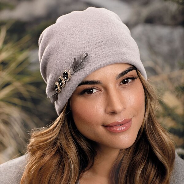 Krumlovanka Dámska zimná čiapka - šedá 100% vlna Woolmark W-0914/529 66298584