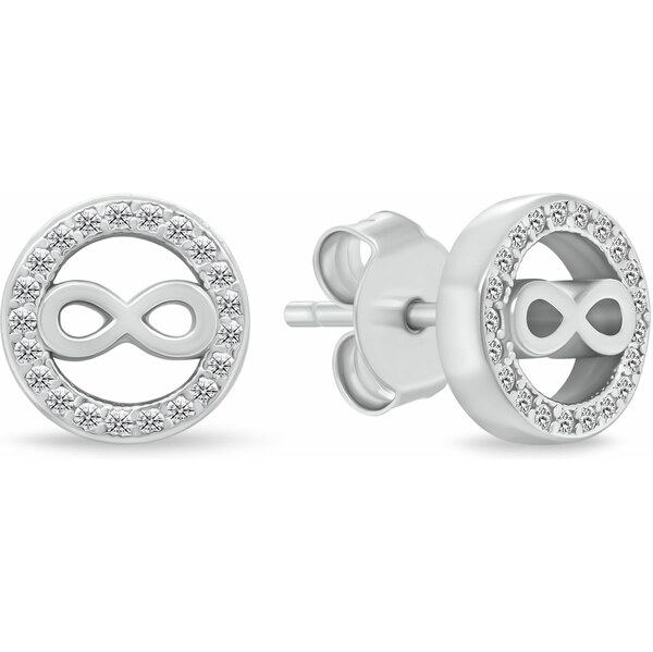 Brilio Silver Strieborné kôstky Nekonečno so zirkónmi EA1241W 66586795