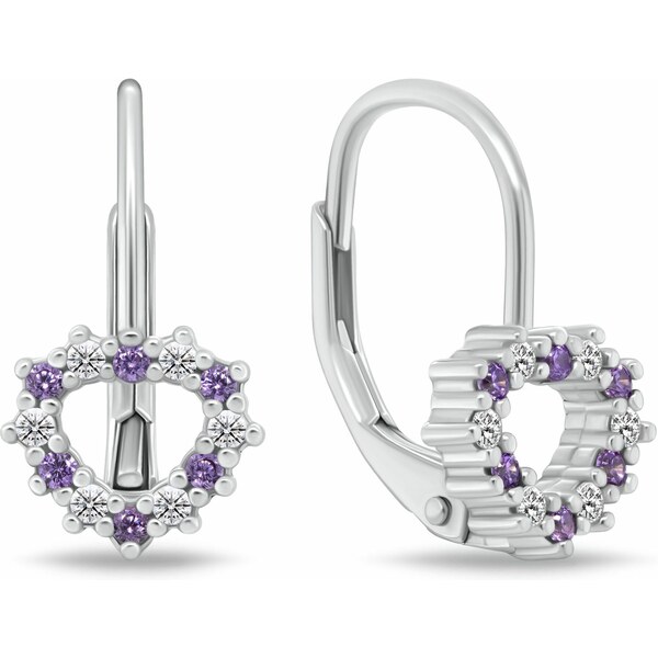 Brilio Silver Dievčenské strieborné náušnice Srdiečko s kubickými 66584049