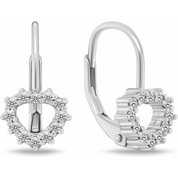 Brilio Silver Dievčenské strieborné náušnice Srdiečko s kubickými 66583290