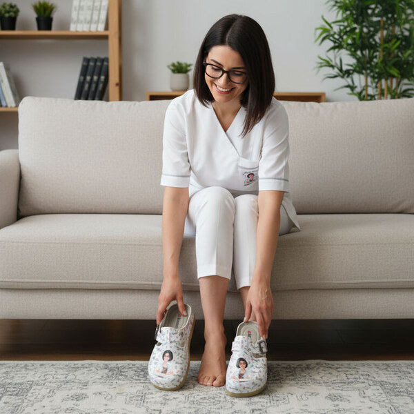 Dámske zdravotné biele šľapky Dr. Klompa Medical Sofía 66300685