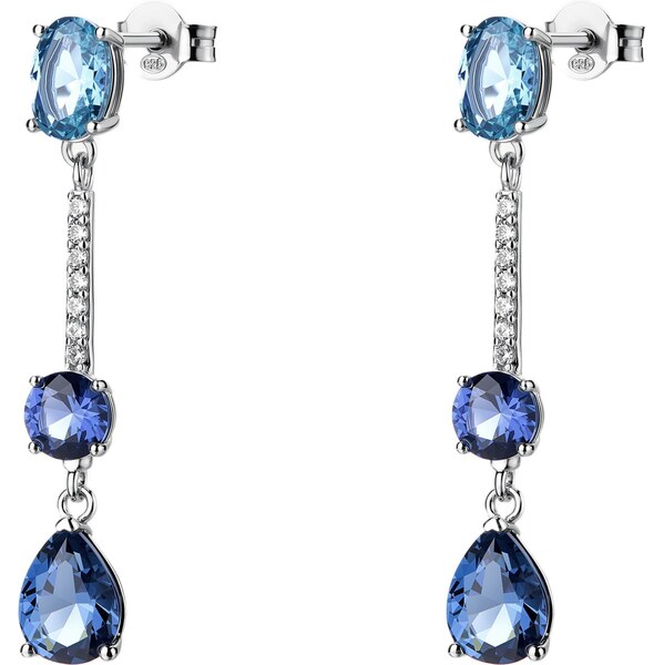 Brosway Strieborné visiace náušnice s modrými zirkónmi Freedom Blue 66583511