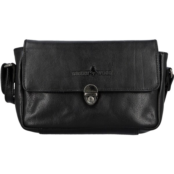 Dámska kožená crossbody kabelka čierna - Greenwood Lusine čierna 66474472