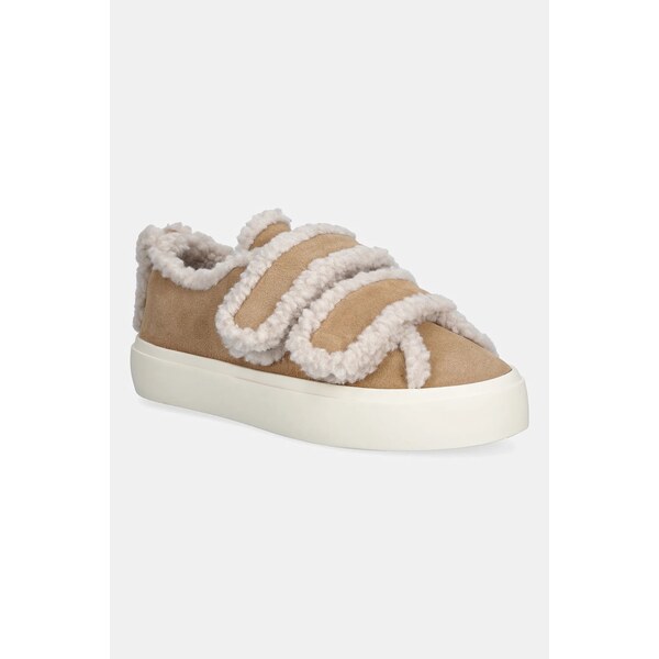 Semišové tenisky Inuikii Shearling Low Velcro 66224910