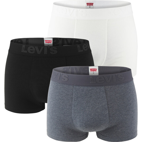 LEVI`S - 3PACK boxerky Levi`s high comfort cotton premium black grey 66303155