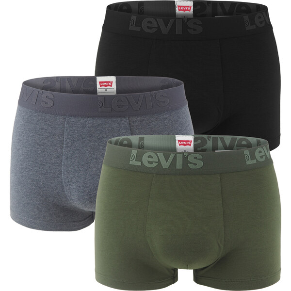 LEVI`S - boxerky 3PACK Levi`s premium super soft army green - 66303156