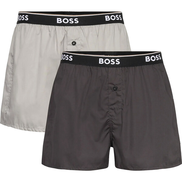BOSS - trenky 2PACK natural pure cotton black & grey tones 66303187