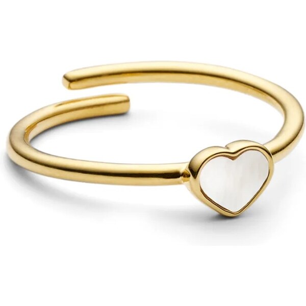 Strieborný pozlátený prsteň Design Letters 66303405