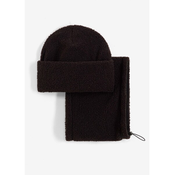 bonprix Šál a čiapka (2-dielna), farba čierna 66304372