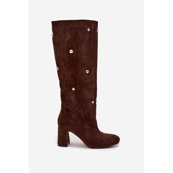 Kesi Dámske zateplené čižmy na podpätku s ozdobnými detailmi Lucinda - 66657676