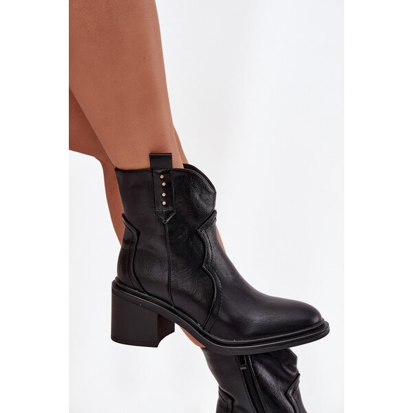 Kesi Brilynn Dámske zateplené členkové topánky na podpätku - čierne 66956194