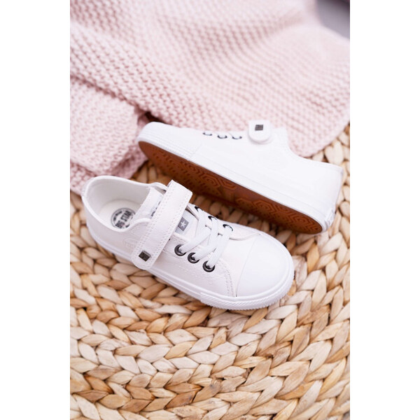 Big Star Shoes Dziecięce Skórzane Trampki BIG STAR EE374035 Białe 66657835