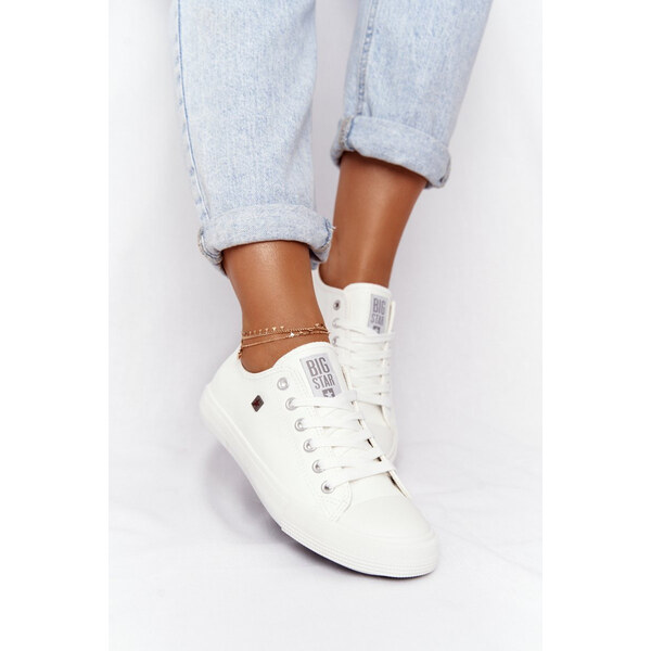Big Star Shoes Damskie Skórzane Trampki Big Star Białe V274869 66657862