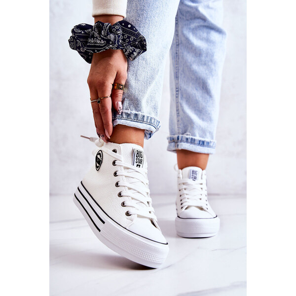 Big Star Shoes Trampki Damskie Big Star Białe GG274013 66657896