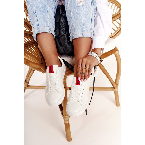 Big Star Shoes Damskie Skórzane Tenisówki Z Tasiemką BIG STAR DD274685 66657925