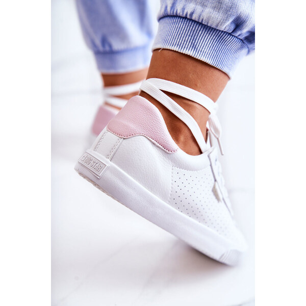 Big Star Shoes Damskie Skórzane Tenisówki BIG STAR HH274073 Biało 66657943