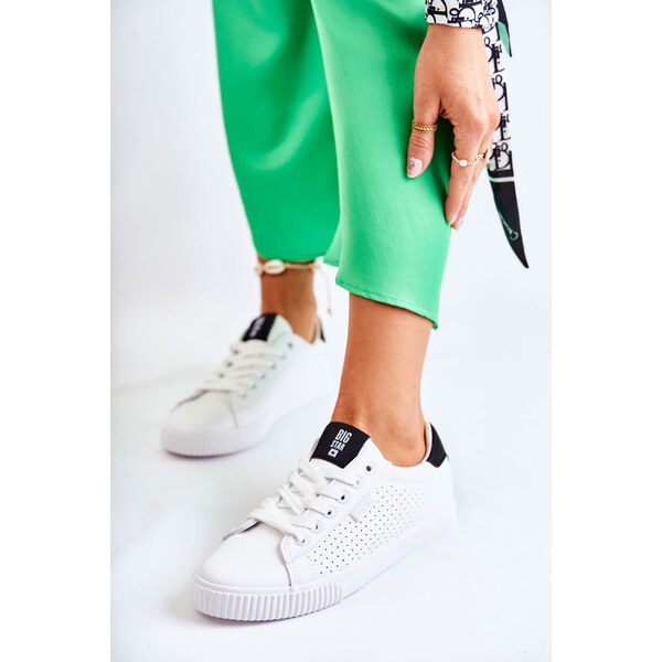 Big Star Shoes Damskie Skórzane Tenisówki BIG STAR HH274071 Biało 66657944