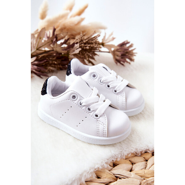 Boto Dziecięce Tenisówki Biało-Czarne Glossy 67260413