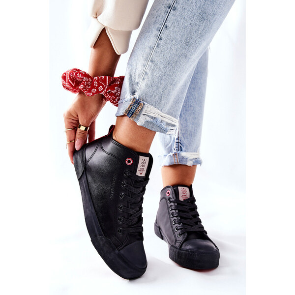 Damskie Wysokie Trampki Cross Jeans II2R4032C Czarne 66658028