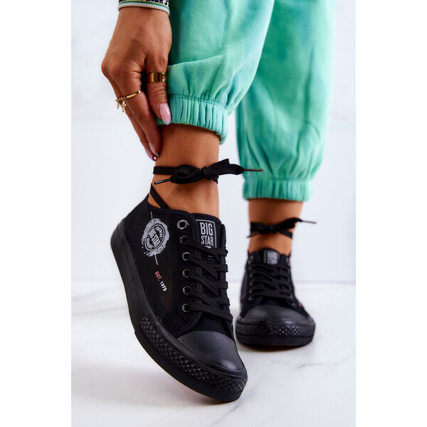 Big Star Shoes Damskie Tenisówki Trampki BIG STAR JJ274A256 Czarne 66658118