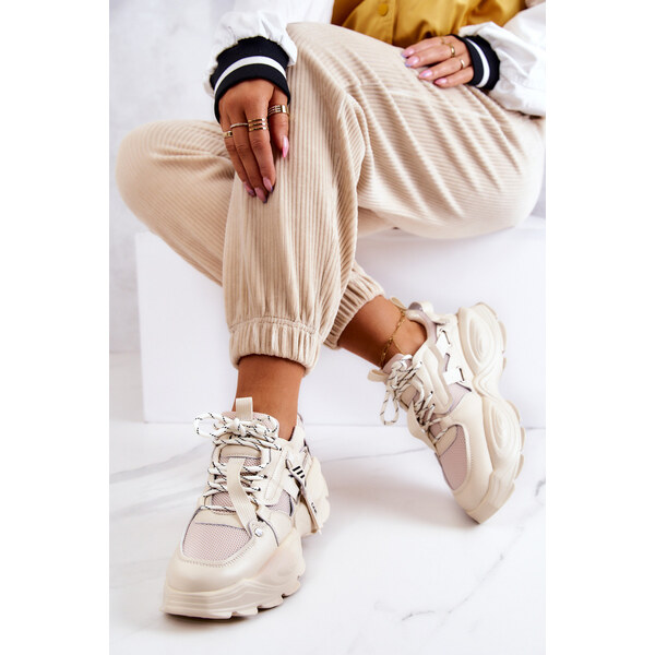 Buty Sportowe Sneakersy GOE JJ2N4082 Beżowe 66658137