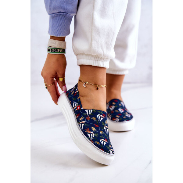 Big Star Shoes Damskie Tenisówki Slip On Memory Foam Big Star JJ276016 66658150