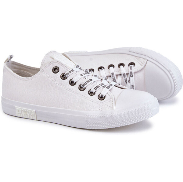 Big Star Shoes Męskie Skórzane Trampki Big Star KK174052 Białe 66658383