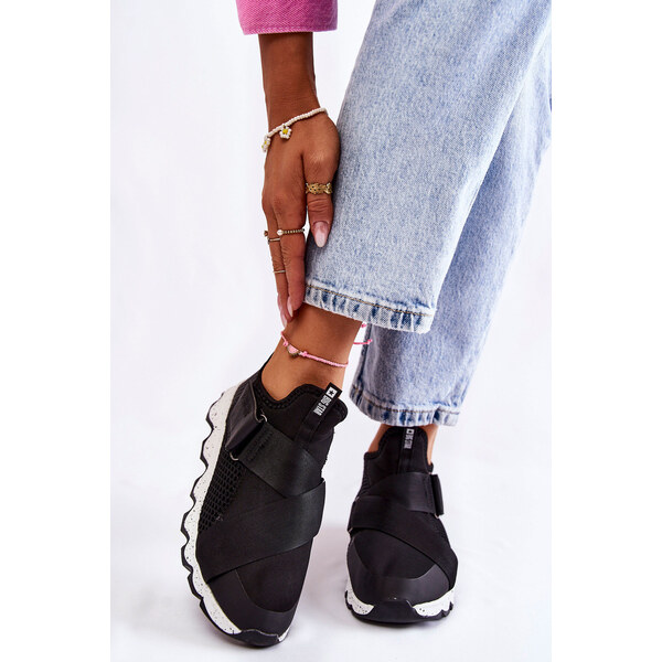 Big Star Shoes Damskie Sneakersy Big Star KK274547 Czarne 66658552