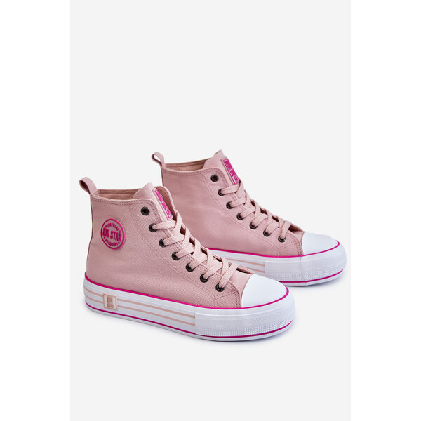 Big Star Shoes Damskie Wysokie Materiałowe Trampki Na Platformie Big 66658670