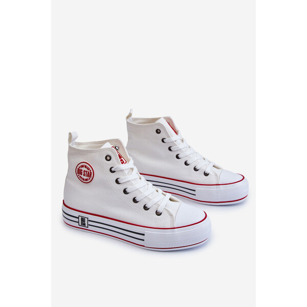 Big Star Shoes Damskie Wysokie Materiałowe Trampki Na Platformie Big 66658671