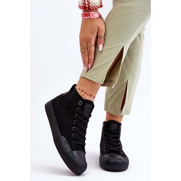 Big Star Shoes Damskie Wysokie Trampki Materiałowe Big Star LL274444 66658719