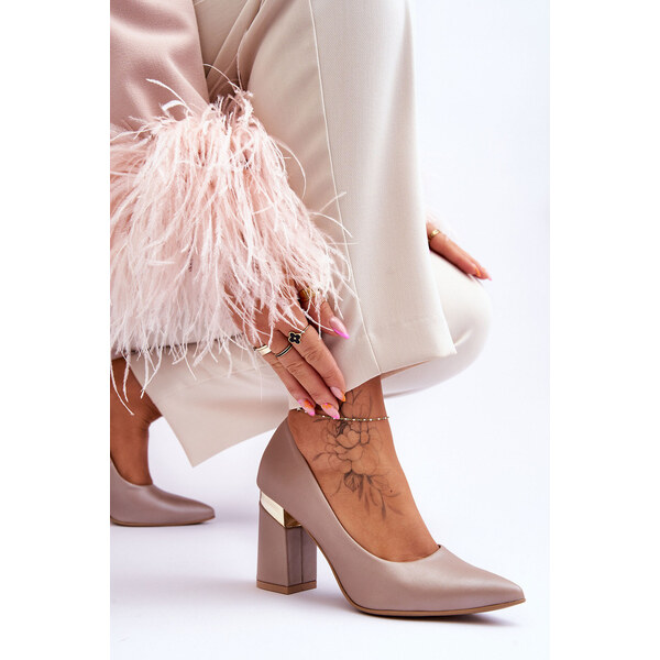 Boto Zazoo 3117 Skórzane Czółenka Beżowe 66658838