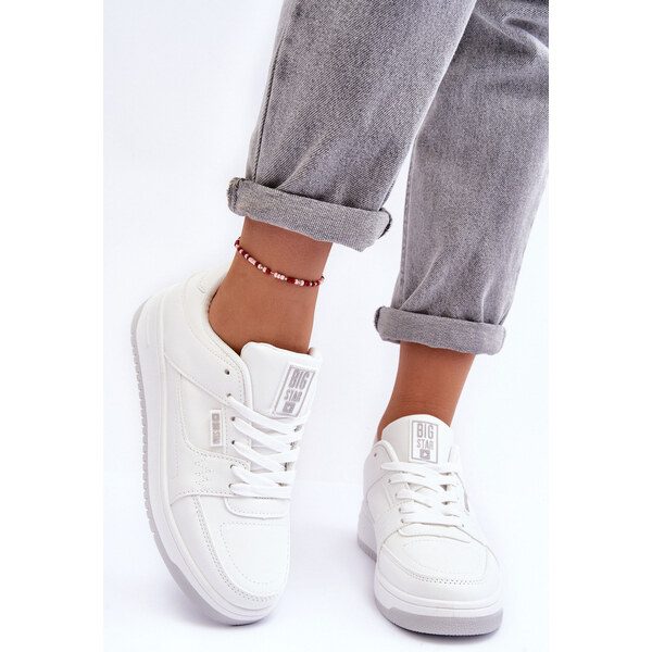 Big Star Shoes Damskie Buty Sportowe Sneakersy Big Star MM274354 Białe 66659205
