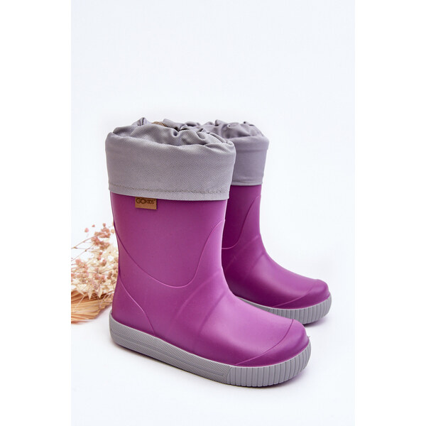 Boto Dziecięce Kalosze Z Ocieplaczem Snow Wave Gokids 981 Fioletowe 66659503