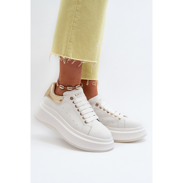 Skórzane Sneakersy Damskie GOE NN2N4031 Białe 66659774