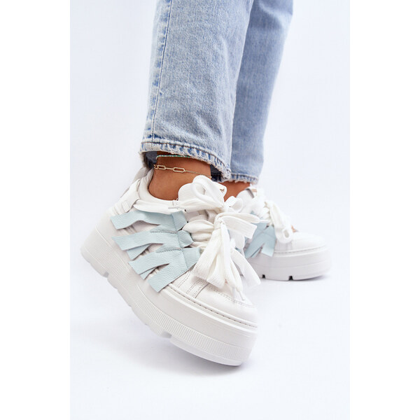 Zazoo 2F-7033 Sneakersy Na Masywnej Platformie Niebieskie 66659808