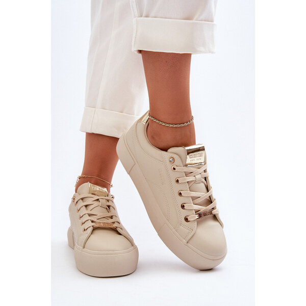 Big Star Shoes Damskie Sneakersy Big Star NN274210 Beżowe 66659938