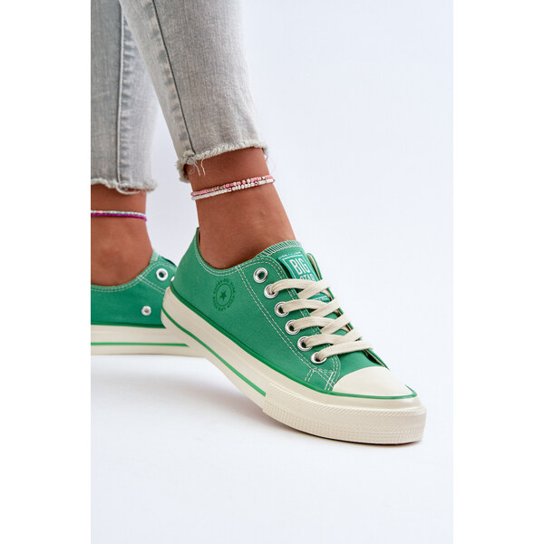 Big Star Shoes Niskie Trampki Damskie Big Star NN274268 Zielone 66659997