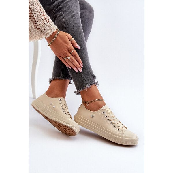 Big Star Shoes Klasyczne Trampki Damskie Big Star NN274286 Beżowe 66660013
