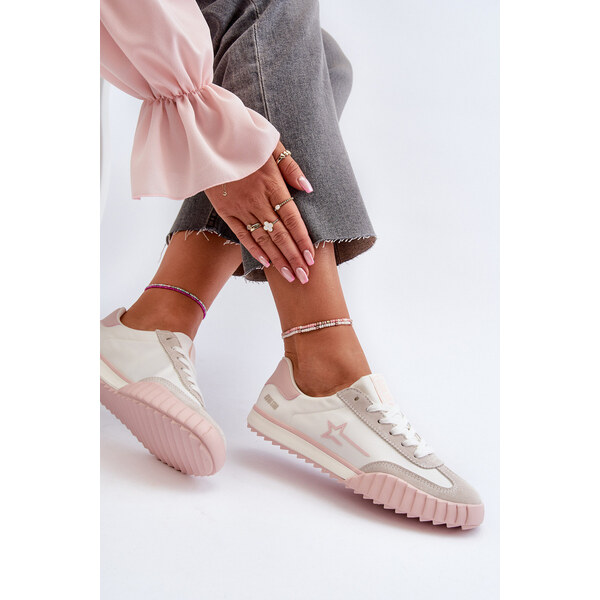 Big Star Shoes Niskie Trampki Damskie Big Star NN274868 Różowe 66660016