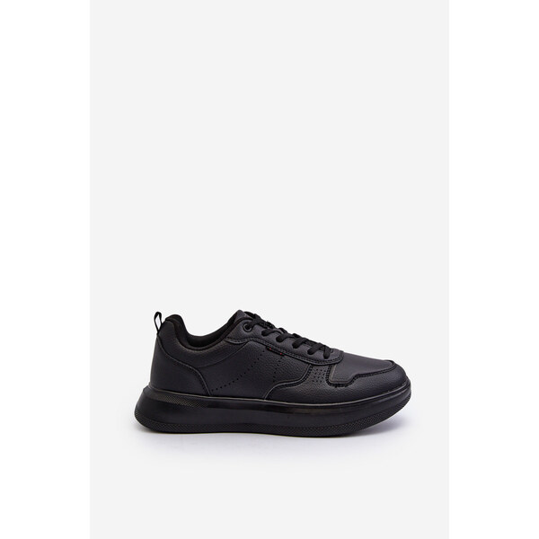 EVENTO Lekkie Sneakersy Męskie Na Platformie Z Eko Skóry Czarne Uziran 66660174