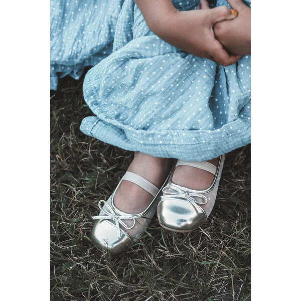 Boto Balerinki Dziecięce Z Kokardką Złote Jellema 66660474